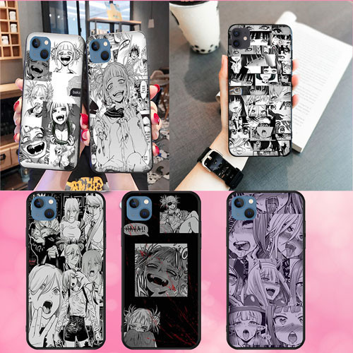 Soft black iPhone 11 11 Pro 11 Pro Max 12 Pro 12 Pro Max 15 Plus 15 Pro Max อะนิเมะ Ahegao Aเคสโทรศั