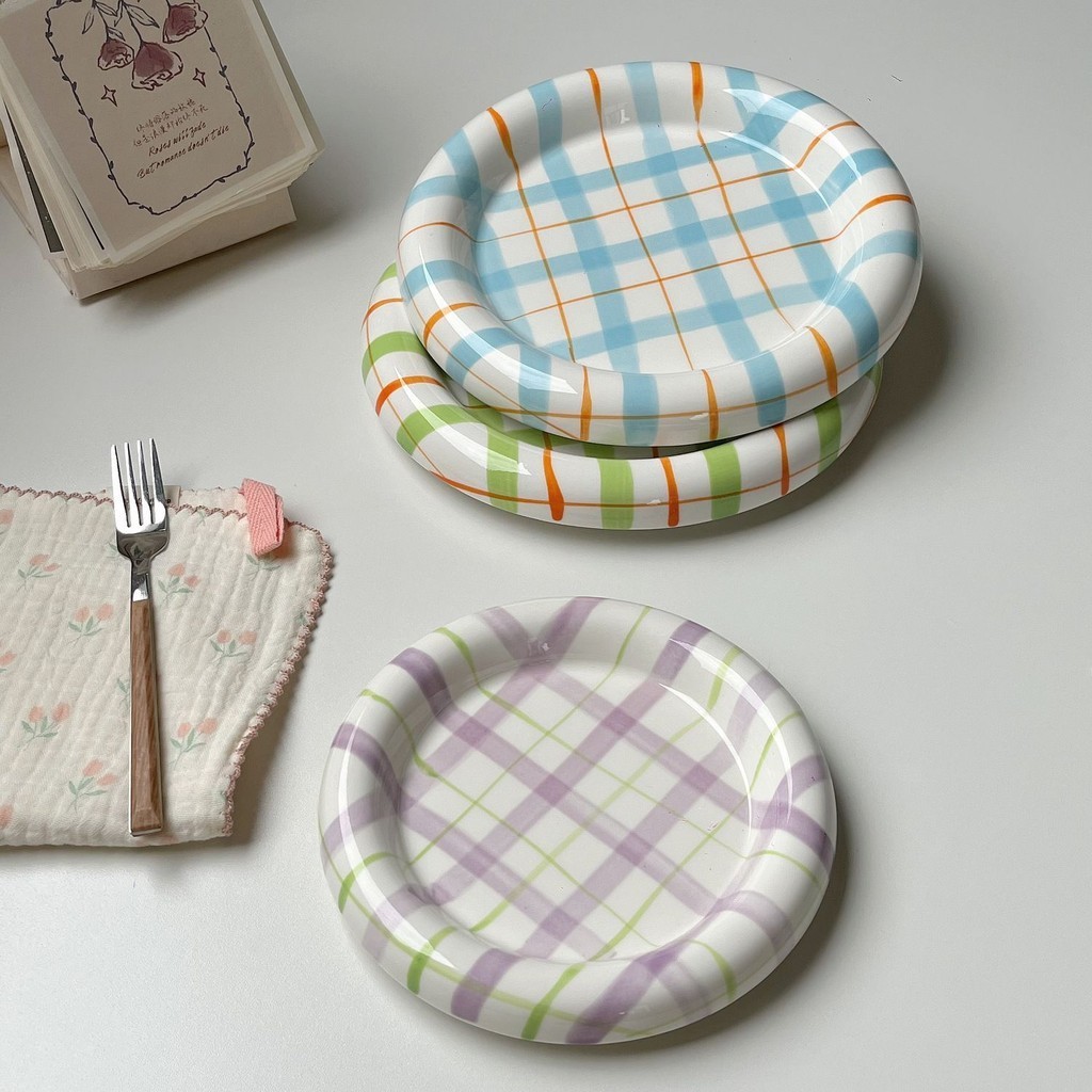 อินเทอร์เน็ตผู้มีชื่อเสียงเกาหลีสไตล์อินสร้างสรรค์มือวาดประณีตจานตุ๊ดน้ำชายามบ่ายเค้กจานขนมจานสลัดจ