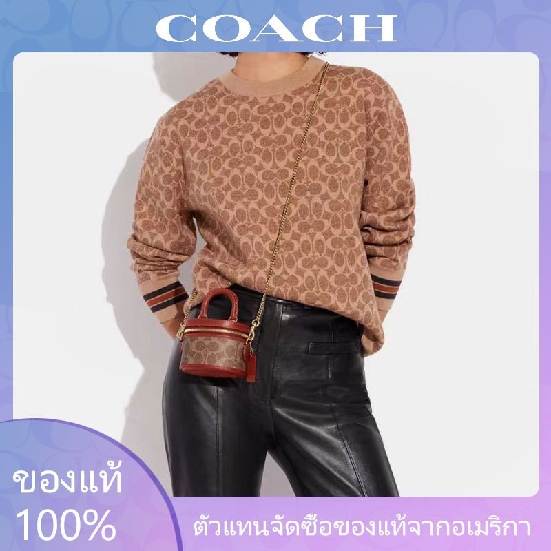 [จัดส่งรวดเร็ว] Coach ของแท้ 100% CE768 CE769 CT097 CN596 กระเป๋าถือไหล่/โซ่กระเป๋าเครื่องสำอางสำหร