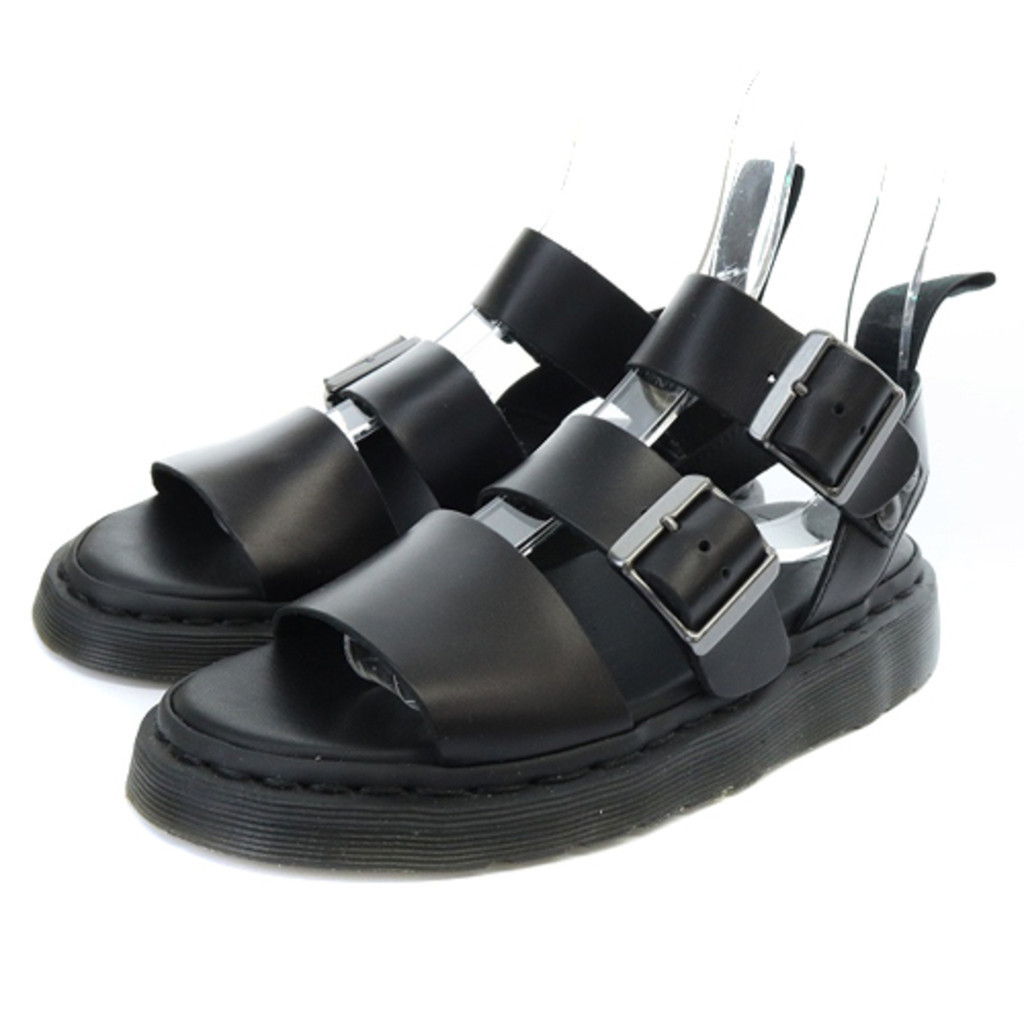 Dr. Martens Sandals Strap Leather UK4 23cm Black Direct from Japan Secondhand