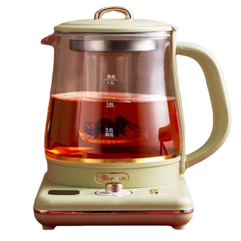 Bear/220V 1.5L household electric glass water kettle mini health jar multifunctional cookware with filter stew pot