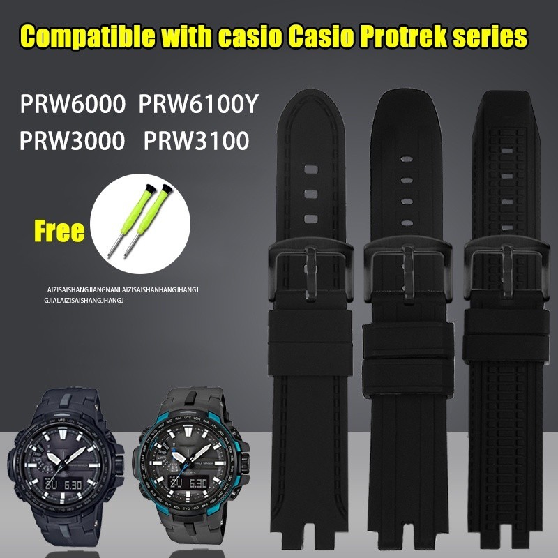 สายนาฬิกาข้อมือ สายยางซิลิโคน ลายพราง กันน้ํา สําหรับผู้ชาย Casio PROTREK PRW-3000 3100 6000 6100Y