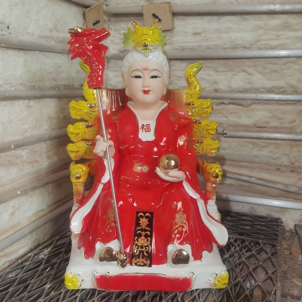 High end color ceramic deity statue, Nine Dragons Virgin Buddha statue, Three Virgin Dragons Virgin Goddess ornament, 48