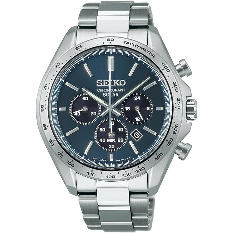 [นาฬิกา Seiko] นาฬิกา Seiko Selection Solar Chronograph The Standard SBPY163 บุรุษ สีเงิน