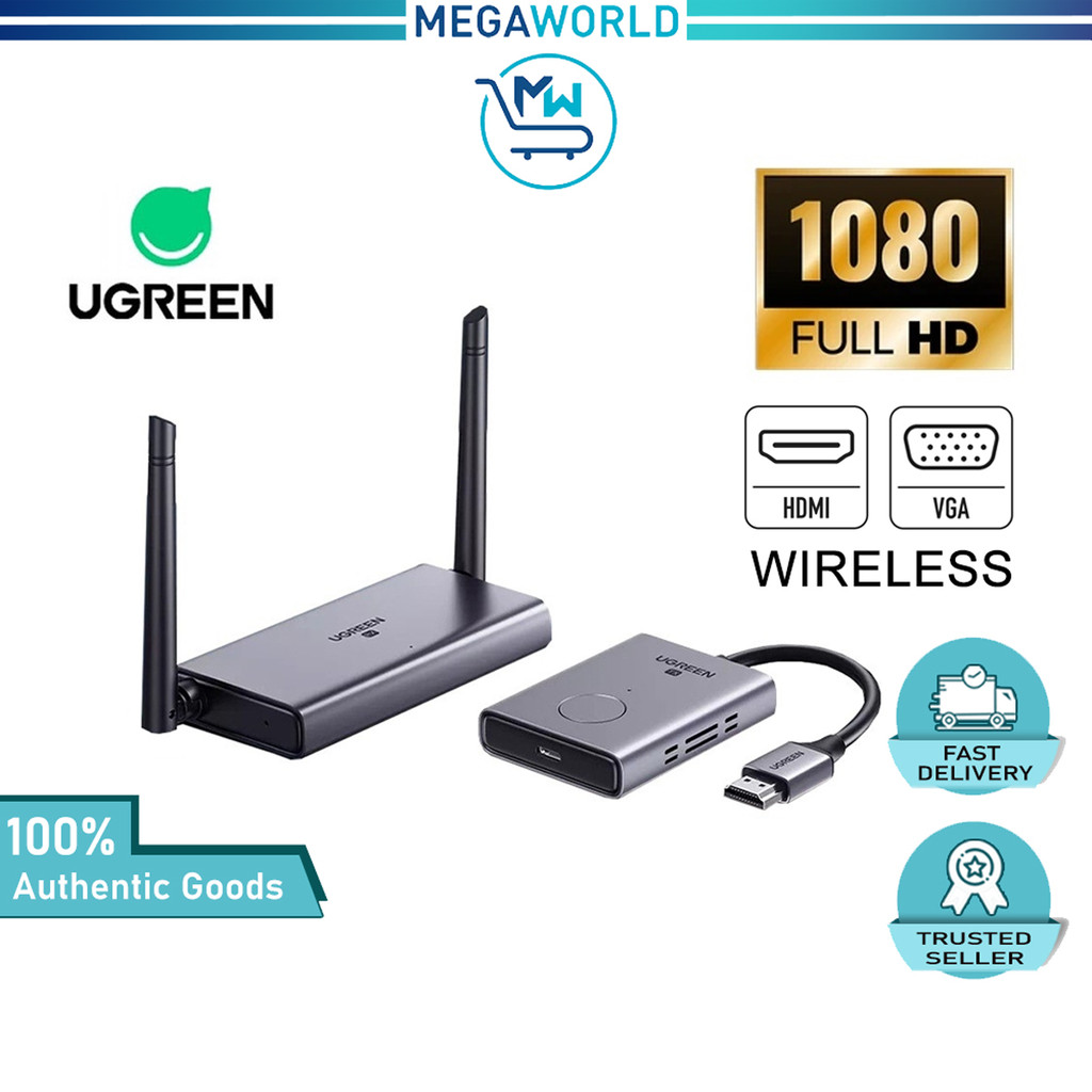 UGREEN Wireless HDMI Extender เครื่องส่งสัญญาณวิดีโอตัวรับสัญญาณชุด 5G 50M Transmits Display Dongle 