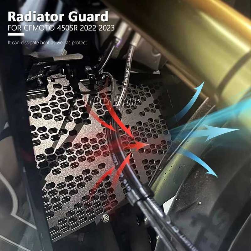 ❥ ใหม่สีดําหม้อน้ําgrille Guardสําหรับcfmoto 450Sr 450Sr 450Sr 450 SR