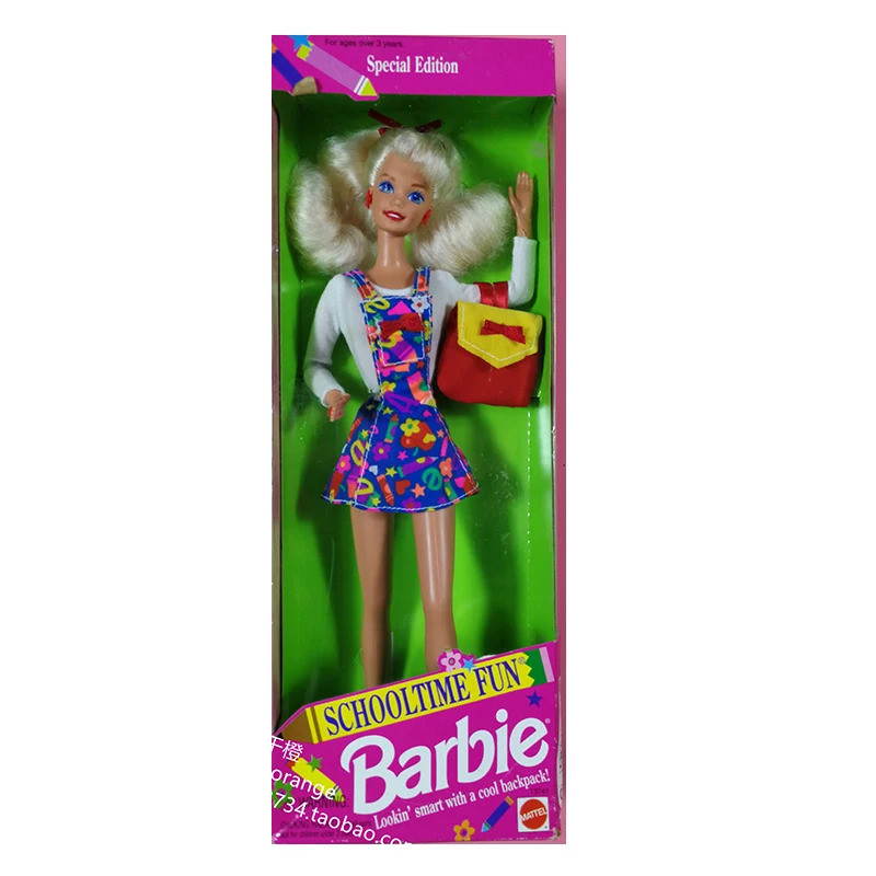 Original Barbie  Retro Dolls Schooltime Fun 1994 Blonde Fashion Dress 90's 1/6 Toys for Girls Collec