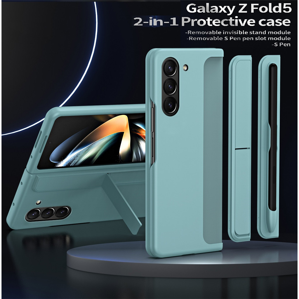 เคสสําหรับ Galaxy ZFold6 ZFold5 ZFold4 ZFold3 ฝาครอบโทรศัพท ์ แบบพับได ้ Bracket Spen Holder Z Fold 3 4 5 6 Fold6 Fold5 Fold4 Fold3 Samsung
