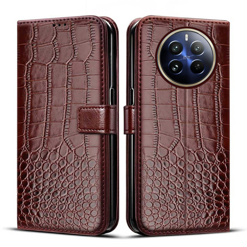 เคสมือถือ แบบหนัง ฝาพับแม่เหล็ก พร้อมช่องใส่บัตร สําหรับ OPPO Realme 12X 12 Pro Plus 5G Realme 12 Pro+ Realme 12+ 5G