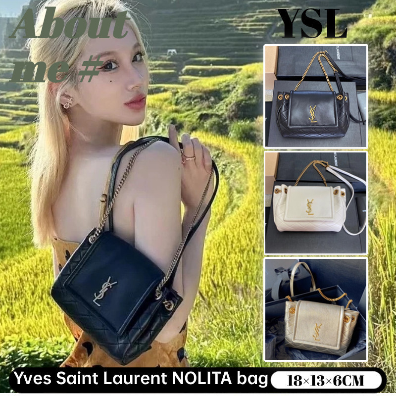 ♞,♘,♙Yves Saint Laurent NOLITA bag กระเป๋าสะพายโซ่ขนาดเล็กของผู้หญิง YSL กระเป๋าสะพาย YSL