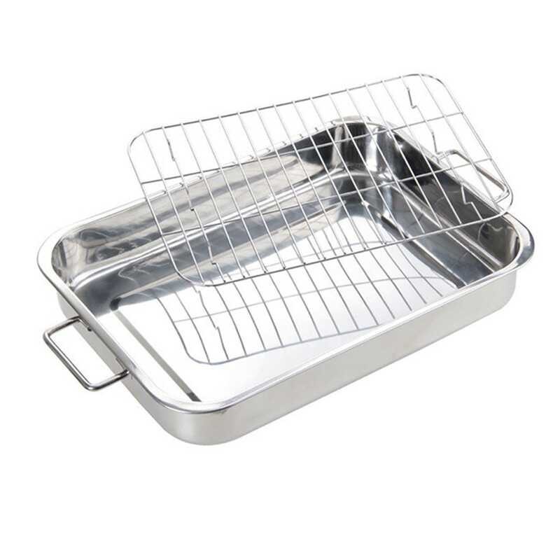 LY Durable Roasting Tray Grill Rack Baking plies Oven Accessory Roaster Tin Tray