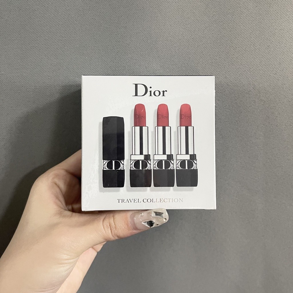 Dior Lipstick 999 Set New Version Blue Gold Three-Piece