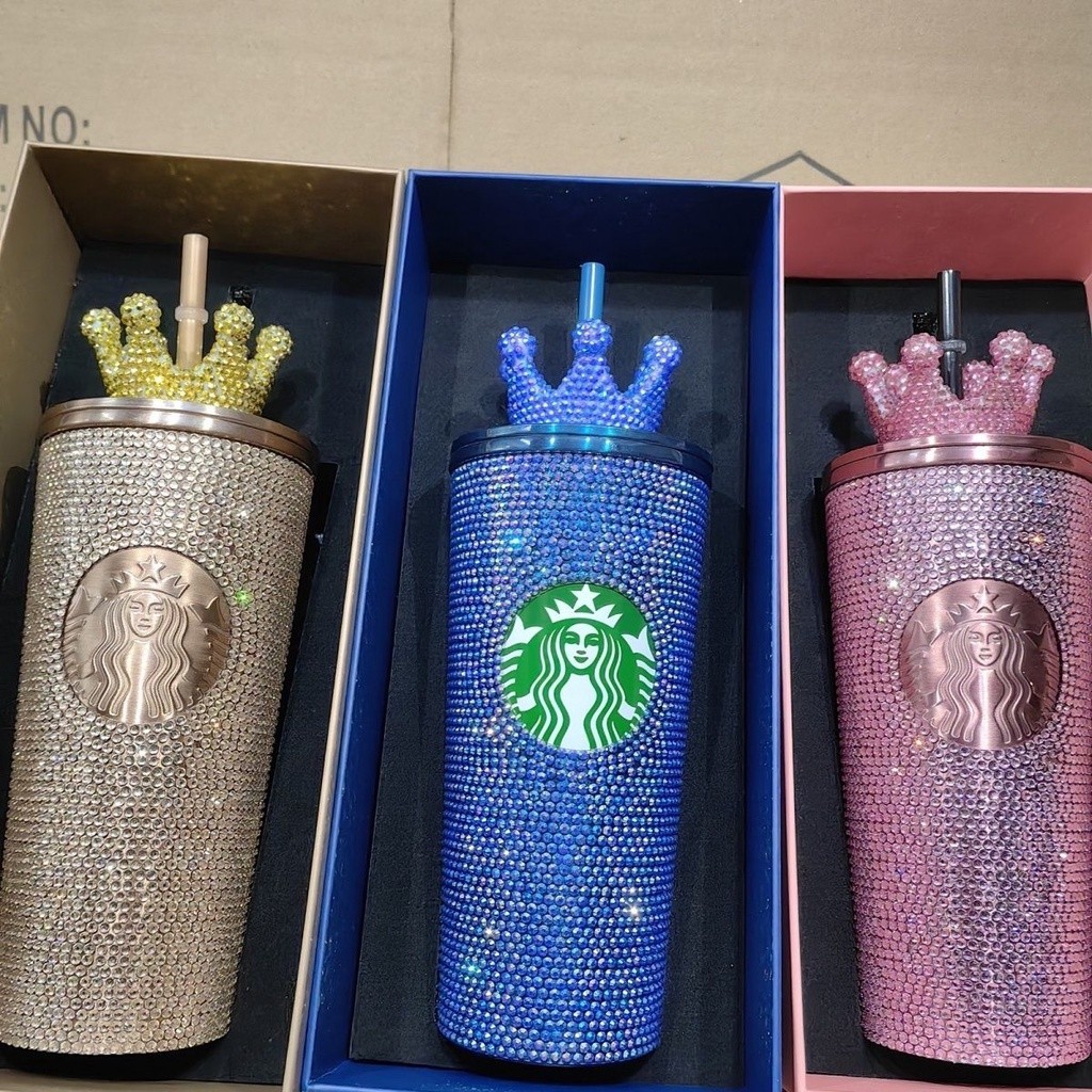 Ins Starbucks แก้วน้ําสเตนเลส ลายทุเรียน Lisa blackpink ประดับเพชร สไตล์เกาหลี