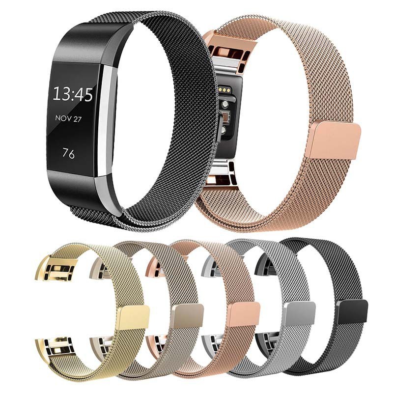 สายนาฬิกาข้อมือ สแตนเลสสตีล สําหรับ Fitbit Charge 2