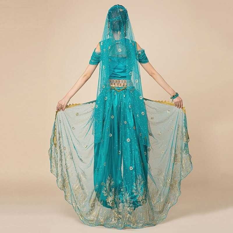 Arabian Festival Princess Costumes Indian Dance Embroider Bollywood Jasmine Costume Party Cosplay J