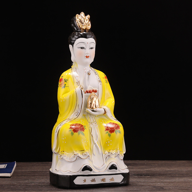 Ceramic N ü wa Goddess Statue Ceramic Buddha Statue Crafts Decoration N ü wa Empress Porcelain Statue