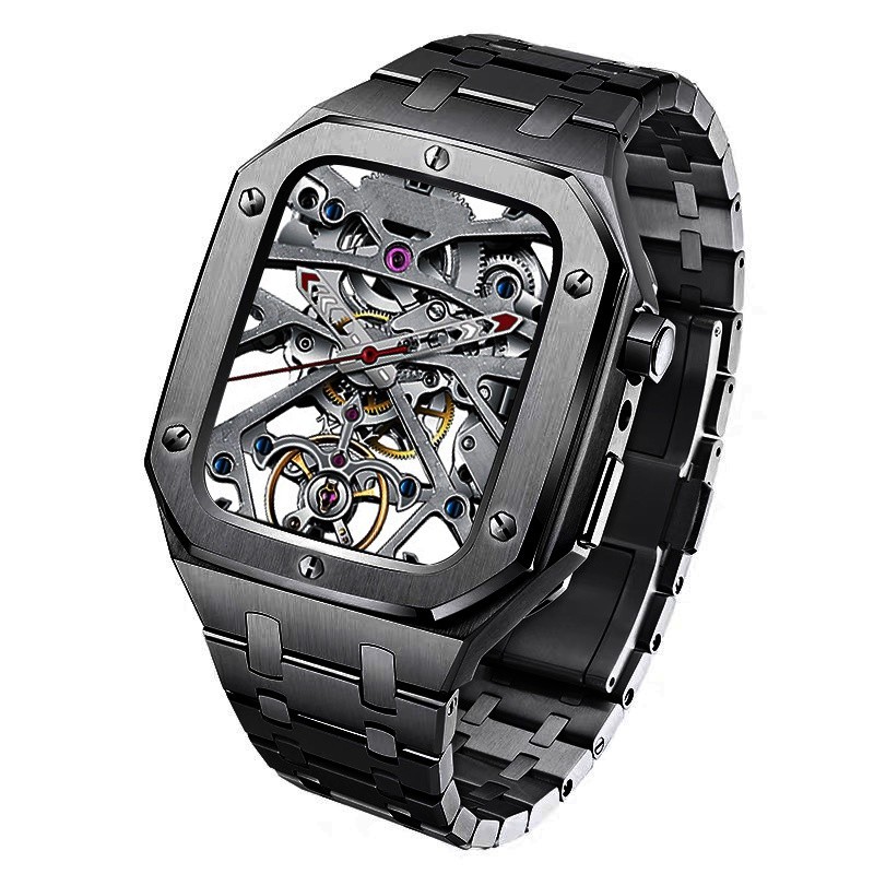 Modification Kit Metal Bezel Case strap For Apple Watch Series 6 5 4 SE 44mm Mod kit Luxury stainle