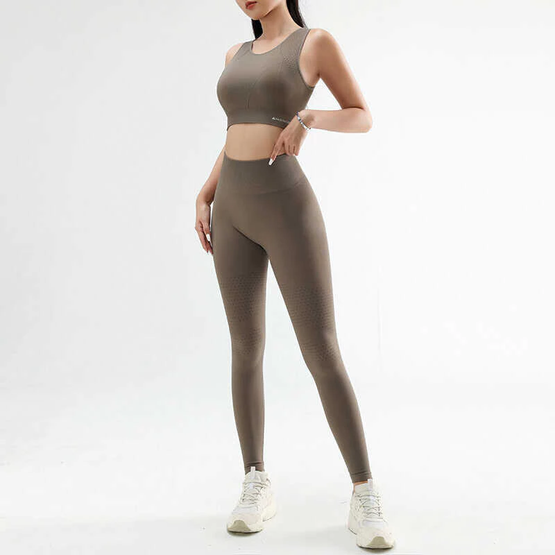 Yueji ชุดกีฬา 2 ชิ้น บราสปอร์ตและกางเกง