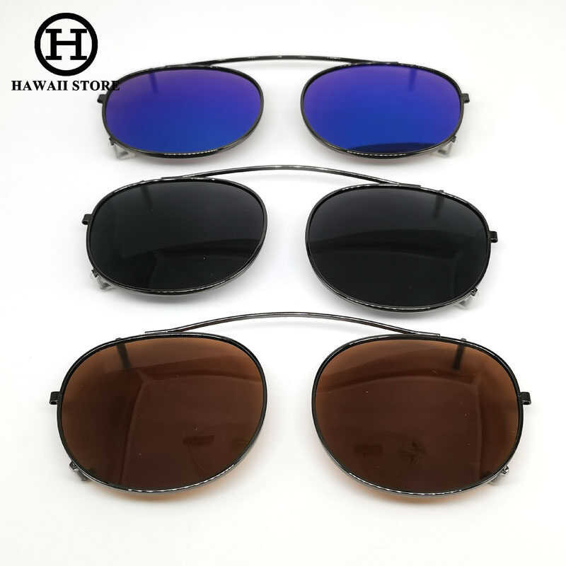 Vintage Johnny Hawaii Depp Lemtosh Style Eyewear Acetate Frame / With Cilp on Glasses (Black)