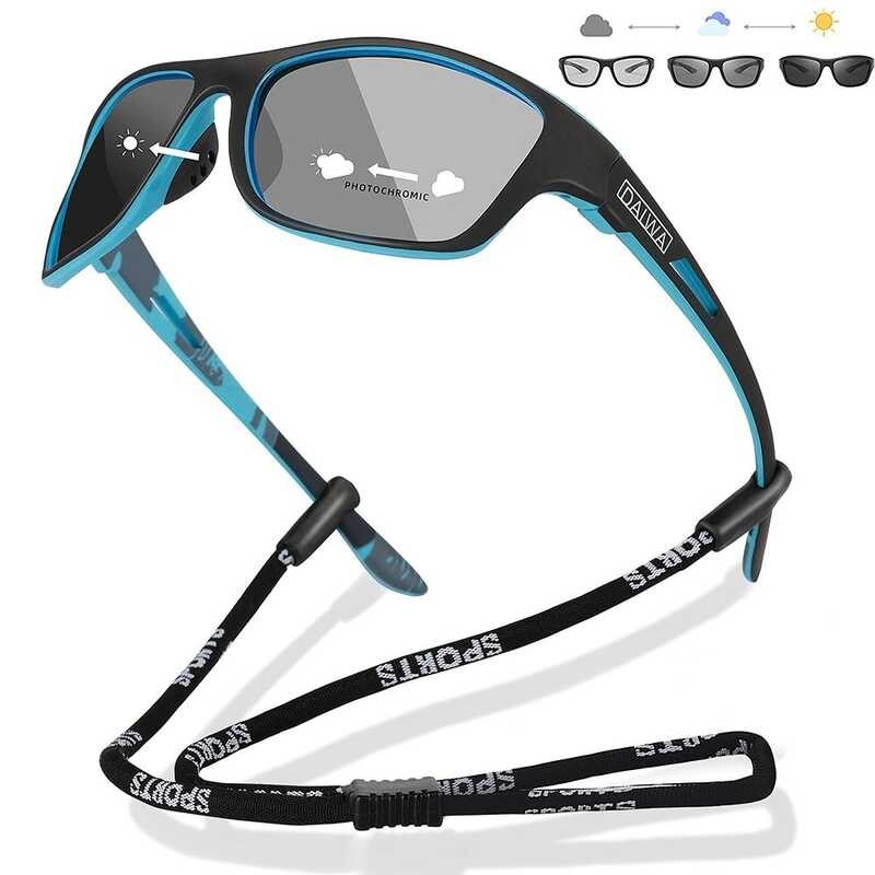แว่นกันแดดโพลาไรซ์ตกปลาโฟโตโครมิกสำหรับผู้ชาย,แว่นตา UV400แว่นตากันแดดแนวคลาสสิกสำหรับเดินป่าขับรถแว