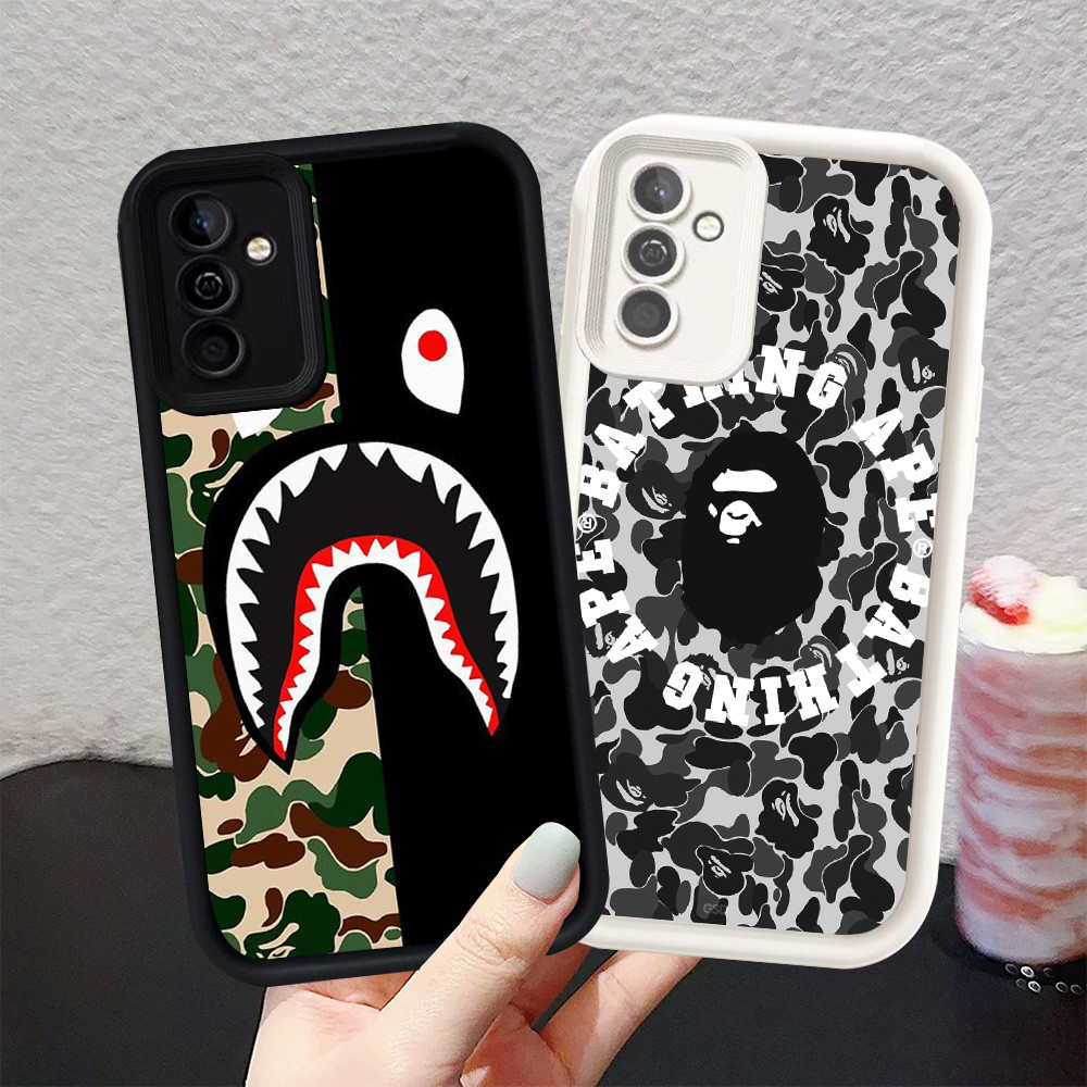R-6 Bape Shark Case Soft Casing สําหรับ Samsung Galaxy M15 A16 FE A54 S24 A25 5G Cover