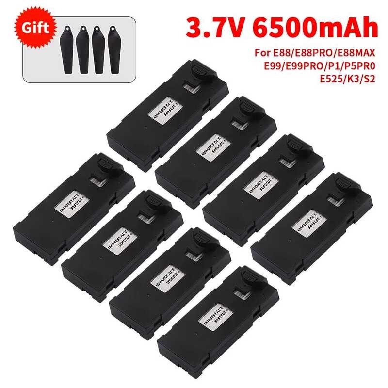 ❥ 3.7V 6500Mah แบตเตอรี่อุปกรณ์เสริมสําหรับ E88 E88pro E99 P1 K3 Lse525 PRO Mini Uav Drone แบต
