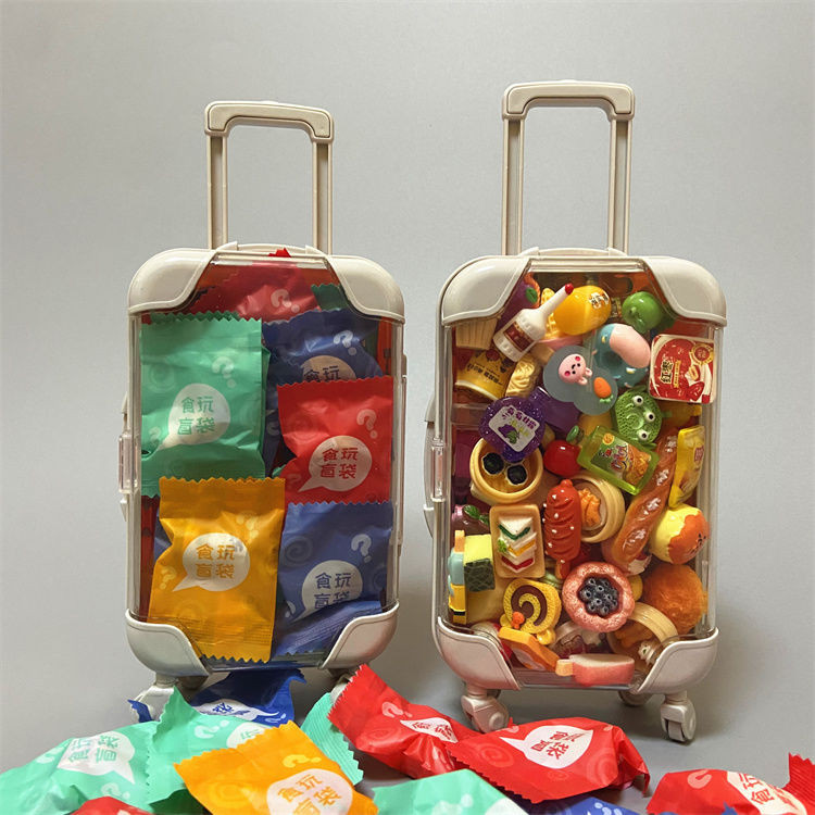 กระเป๋าเดินทางขนาดเล็ก บ้านเด็กเล่น ของเล่น ขวดเครื่องดื่มจิ๋ว เครื่องประดับอาหารจำลอง เค้กอาหารและ