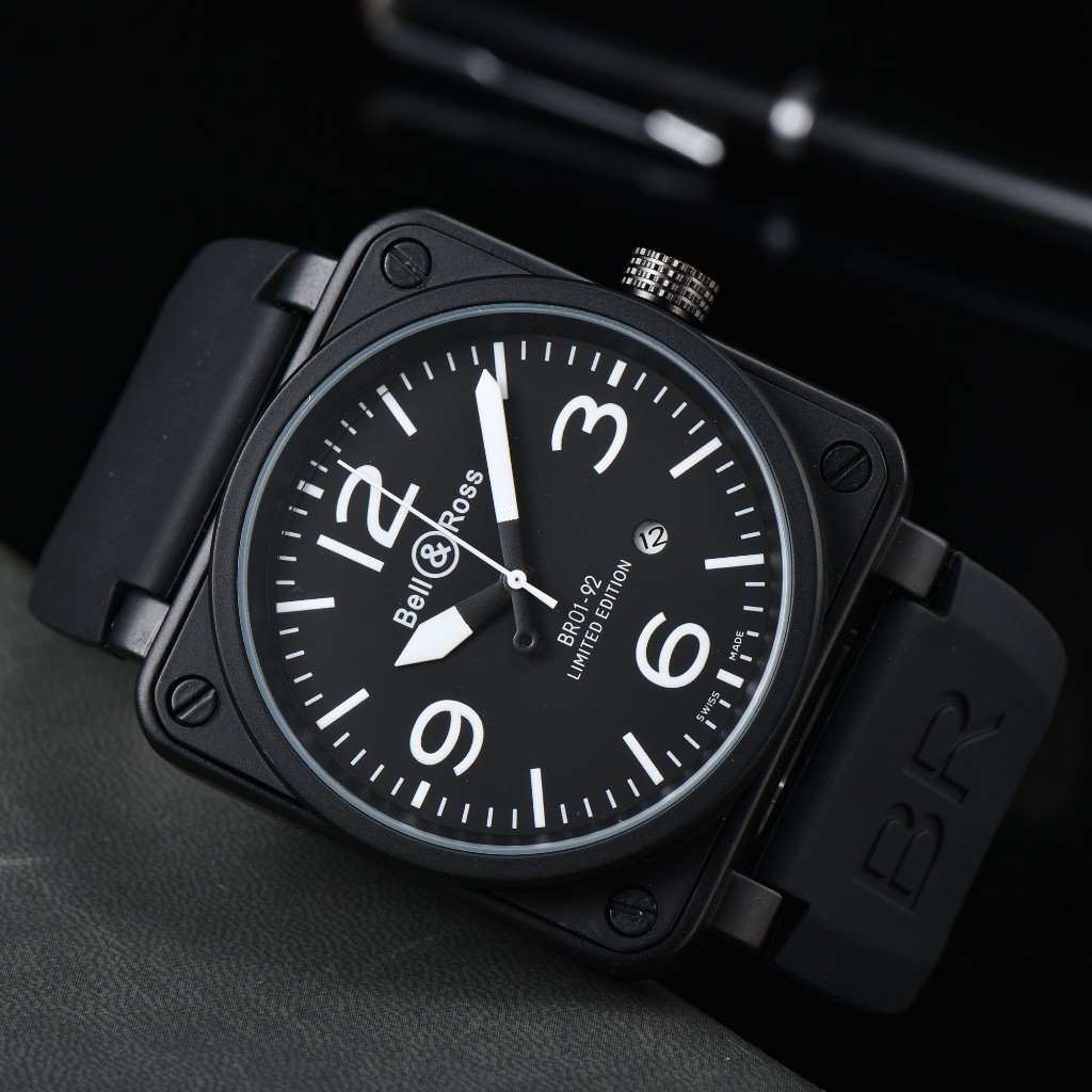 Bell & ROSS BELL & ROSS นาฬิกาข้อมือ สายยาง สีดํา สําหรับผู้ชาย 5