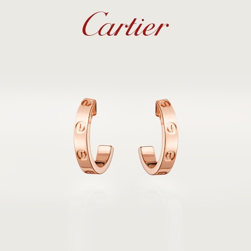 [พร้อมส่ง] Cartier Cartier LOVE Series ต่างหูแพลตตินัม สีโรสโกลด์ พร้อมกล่อง ของขวัญวันเกิด