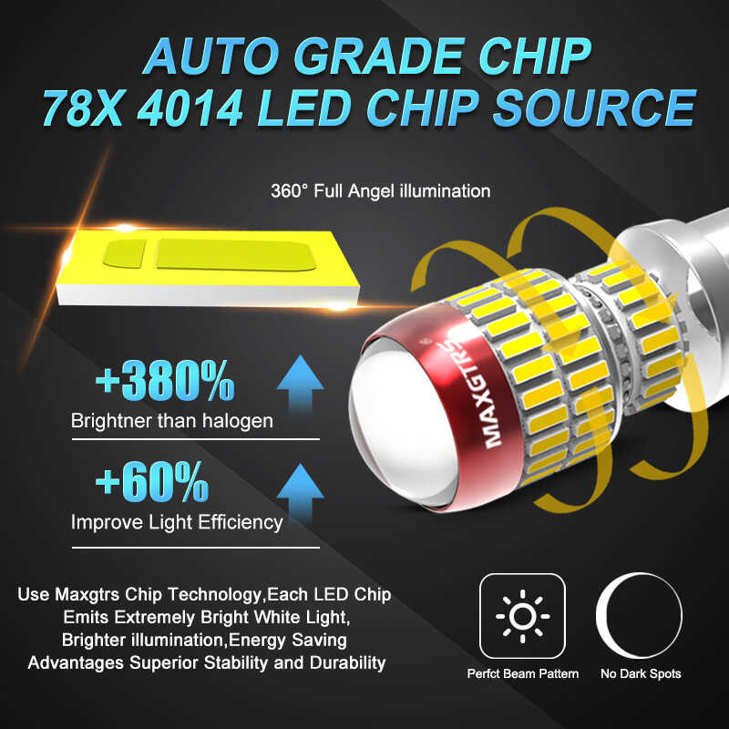 ❤ 2X 1156 Ba15s 7506 P21w R10w R5w 7440 W21w 2000Lm LED Car Turn Signal Brake Bulb Auto Reverse L