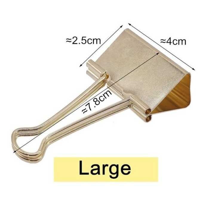 5 Pcs Gold Binder Clip Clamp Memo Paper Spring Clips Office School Supplies Office Binding Supplie s
