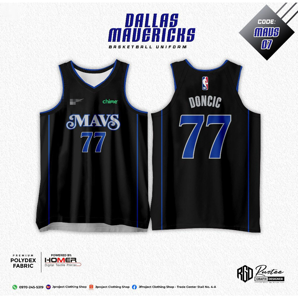 DALLAS MAVERICKS BASKETBALL UNIFORM FULL SUBLIMATION (DONCIC)