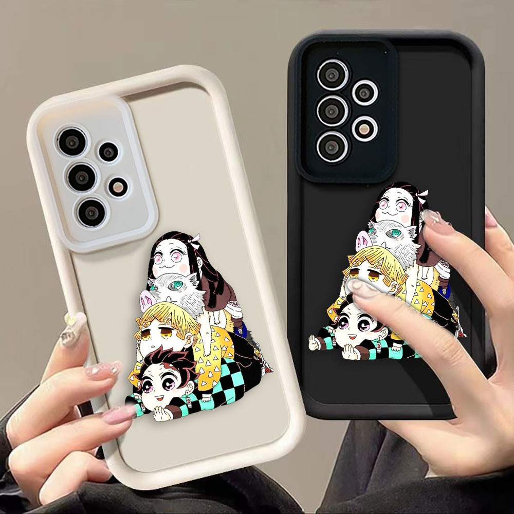 ญี่ปุ่นการ์ตูนน่ารัก Demon Slayer Angel Eyes Stepซิลิโคนเคสโทรศัพท์สําหรับXiaomi 14 12T 11 POCO M6 F