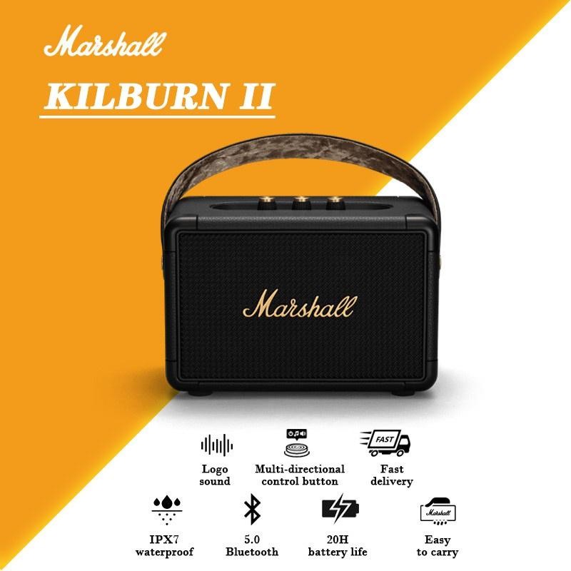 ในสต็อก ลําโพง Marshall Kilburn II ใหม่แท้แท้เสียงกลางแจ้งสีทองลําโพงบลูทูธสีดํา2 เบสหนักแน่น