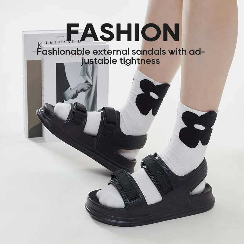 ❥ UTUNE รองเท้าแตะสตรีแบบปรับได้ฤดูร้อนรองเท้าแพลตฟอร์มที่สะดวกสบายชายหาดนอกสไลด์หนารองเท้าแตะก