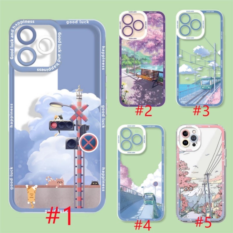 Sony Xperia 1 5 10 II III IV V VI XZ4 XZ3 Mark 2 3 4 6 230411 ใสใส เคสโทรศัพท์ ภูเขาอะนิเมะรถไฟ