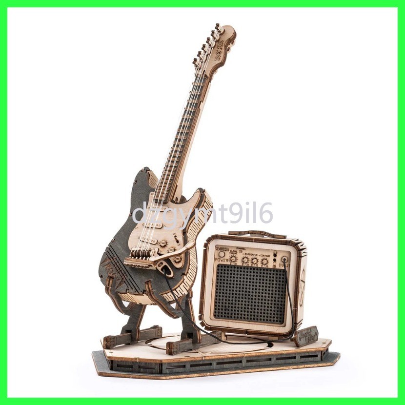 Robotime ROKR กีตาร์ไฟฟ้า 3D ปริศนาไม้สำหรับเด็กผู้ใหญ่ประกอบของเล่นสร้างสรรค์ Building Block ชุดสำ