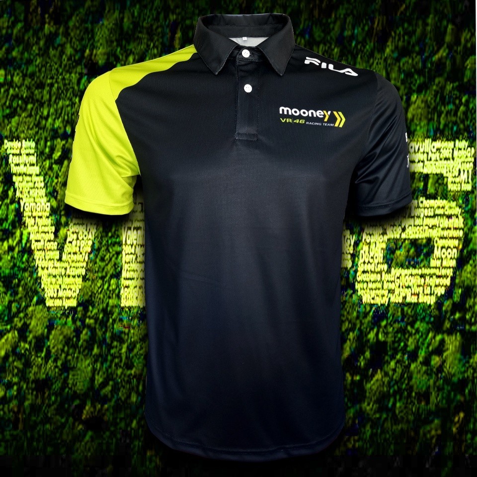 Polo MotoGP ทีม Mooney VR46 Racing เสื ้ อ Moto Gp Moon V-46 MG0089 Full Body พิมพ ์ ขนาด S-3XL