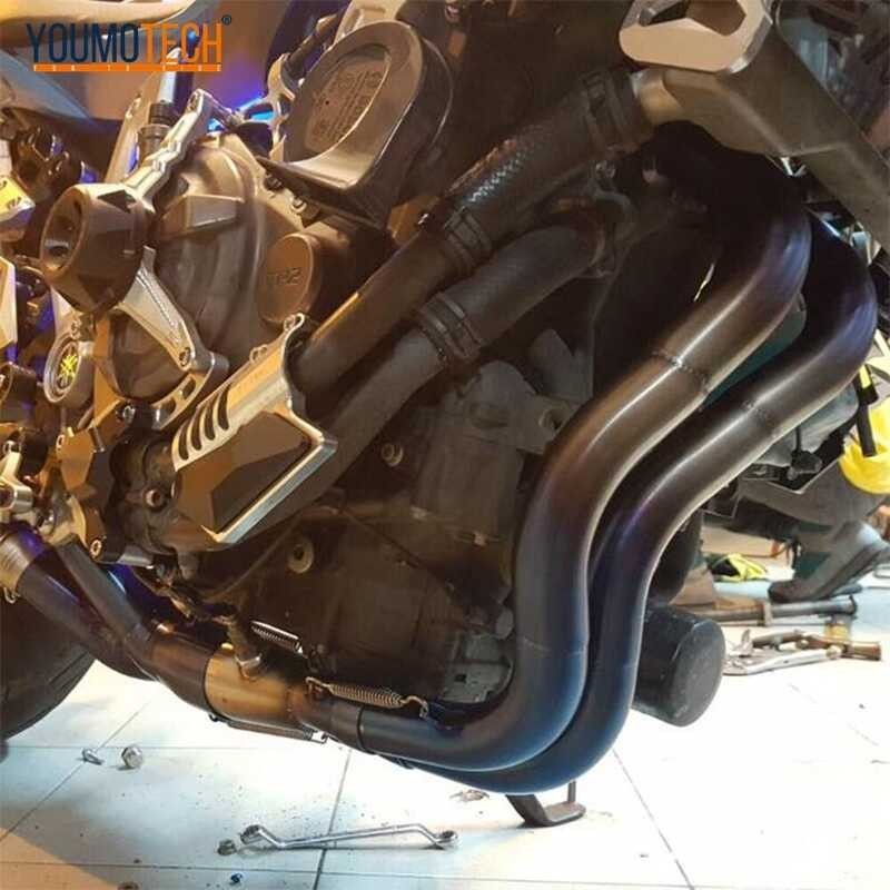 ❤ 51Mm Slip On For Yamaha Mt-07 Xsr700 Fz-07 Yzf-R7 R7 2014-2022 Motorcycle Exhaust Slip-On Link