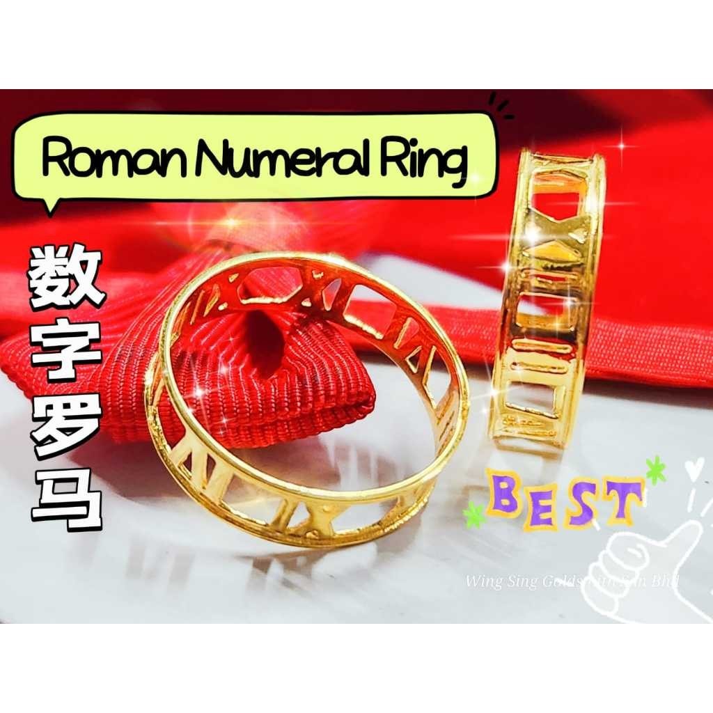 ปีกร ้ องเพลงโรมันNomborหวายแยกแหวนCBRแฟชั ่ นBajet Gold 916/916 Gold Romenแหวนตัวเลข