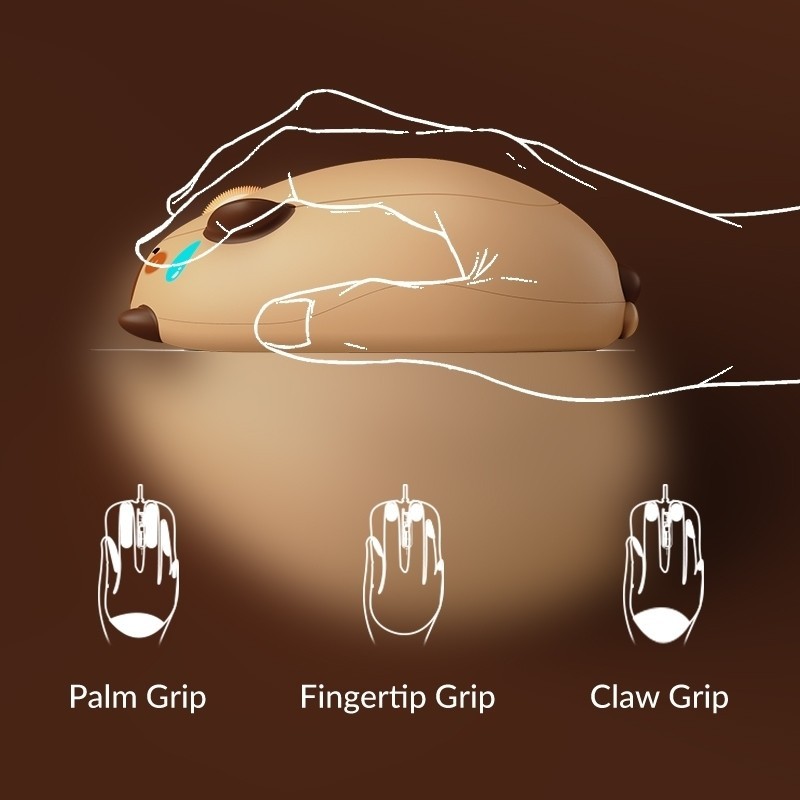 เมาส์ออปติคอลคอมพิวเตอร์ AKKO Capybara Cat Hamster Theme เมาส์ไร้สาย 2.4GHz น่ารักการ์ตูน Creative Silent Mice Ergonomic Gaming Mouse Mute สําหรับแล็ปท็อป PC Office Notebook - รูปที่ 4