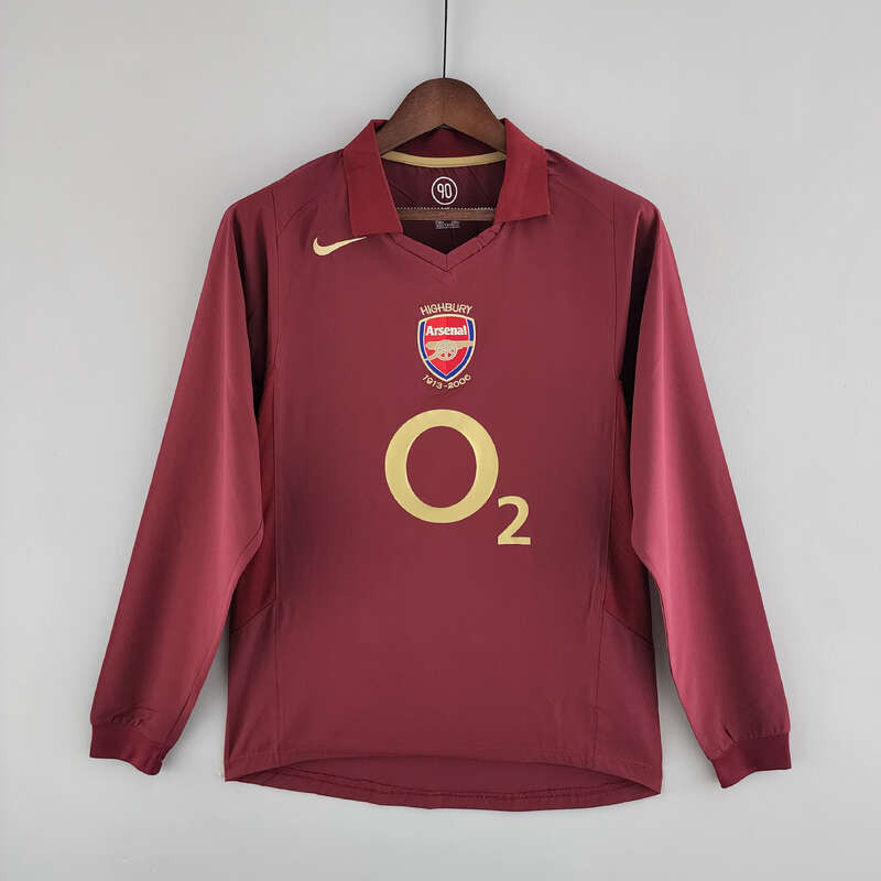 เสื้อกีฬาแขนยาว ลายทีมชาติฟุตบอล Arsenal 05/06 ย้อนยุค ไซซ์ S-XXL