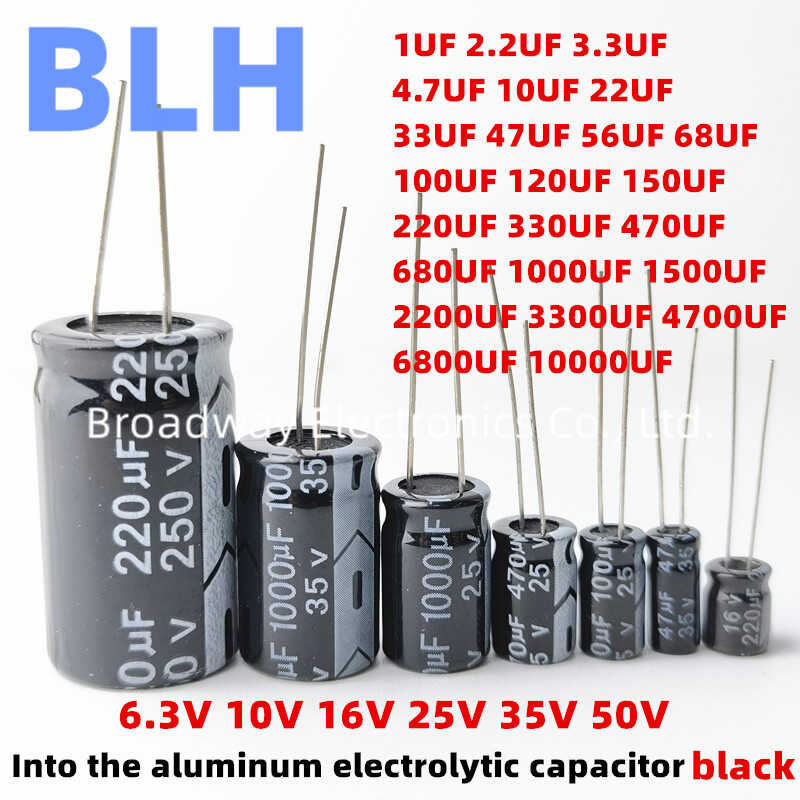 2-50Pcs ตัวเก็บประจุอลูมิเนียมอิเล็กโทรไลต์6.3V 10V 16V 25V 35V 50V 4700Uf 6800Uf 10000Uf