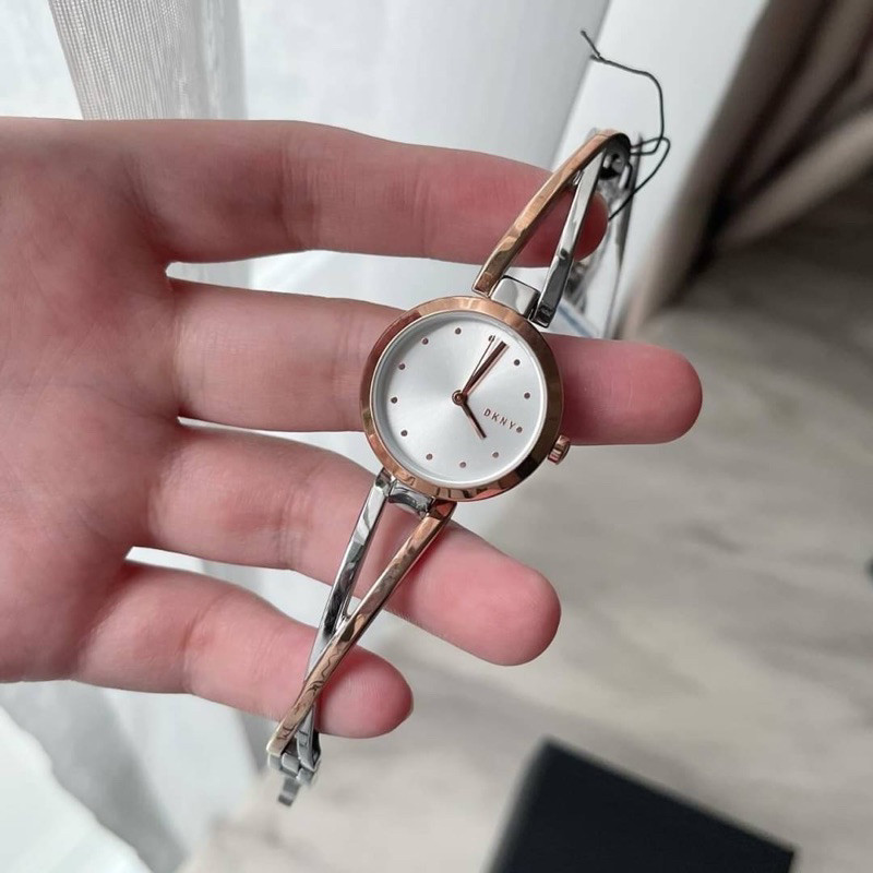 ♞,♘,♙(ผ่อน0%) นาฬิกา DKNY Crosswalk Three-Hand Two-Tone Stainless Steel Watch สีทูโทน rosegold/silv