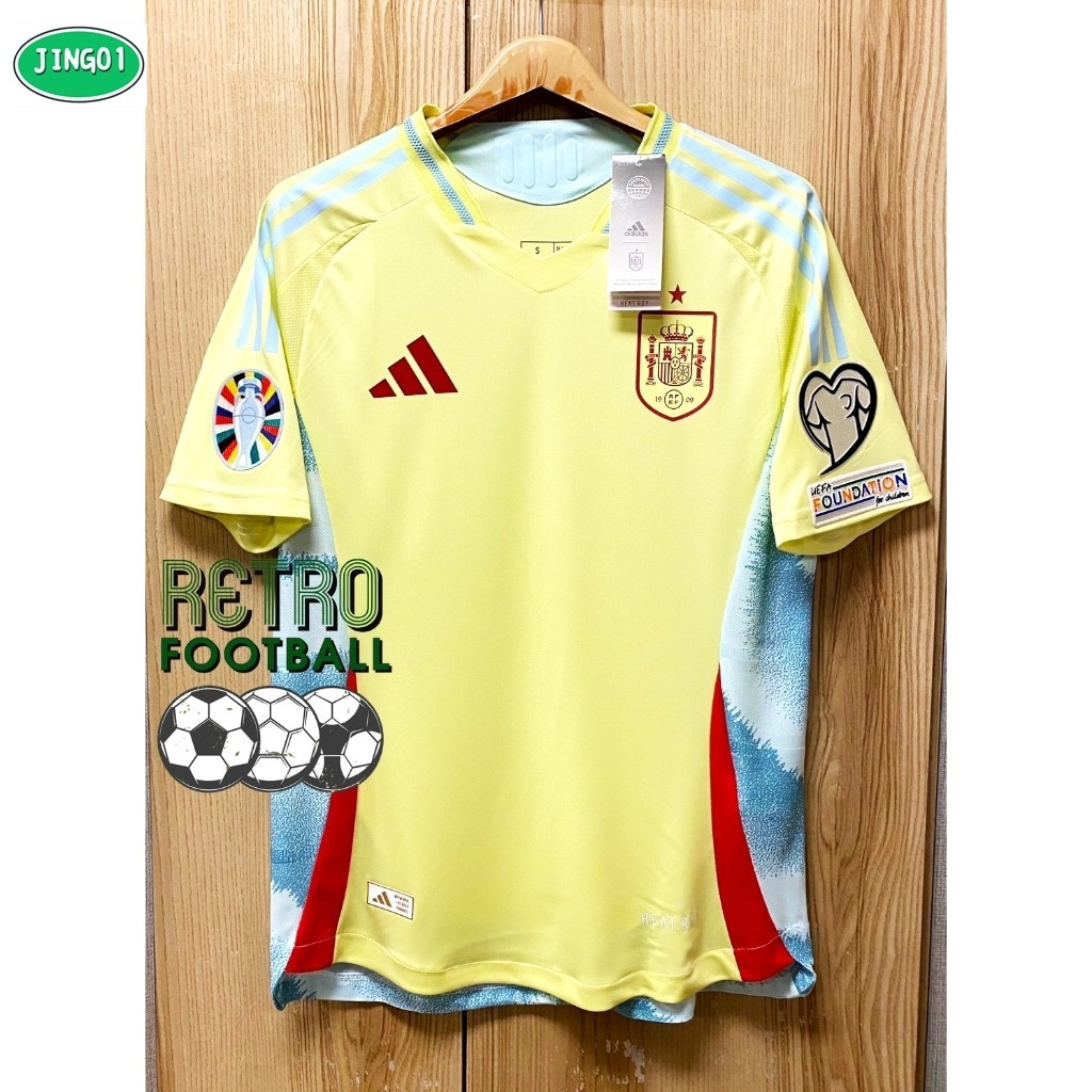 เสื้อฟุตบอลทีมชาติ สเปน Away เยือน ยูโร 2024 [ PLAYER ] เกรดนักเตะ เสื้อเปล่าพร้อมอาร์มยูโร กล้ารับประกันคุณถาพสินค้า