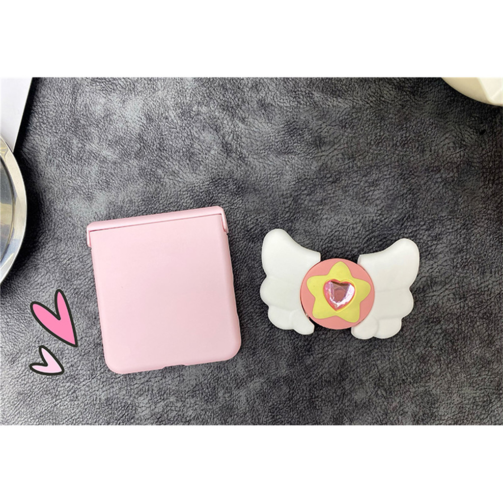 เกาหลีหรูหราน่ารัก Love Heart Wing Bracket กล้วยแบบพกพาสีชมพูสําหรับ Samsung Galaxy Z Flip 7 Z Flip6 ZFlip 5 Zflip6 Zflip7 fe กันกระแทกปกหลัง ราคา ถูกที่สุด ดีลบีเคเค แกลเลอรีภาพที่ 6