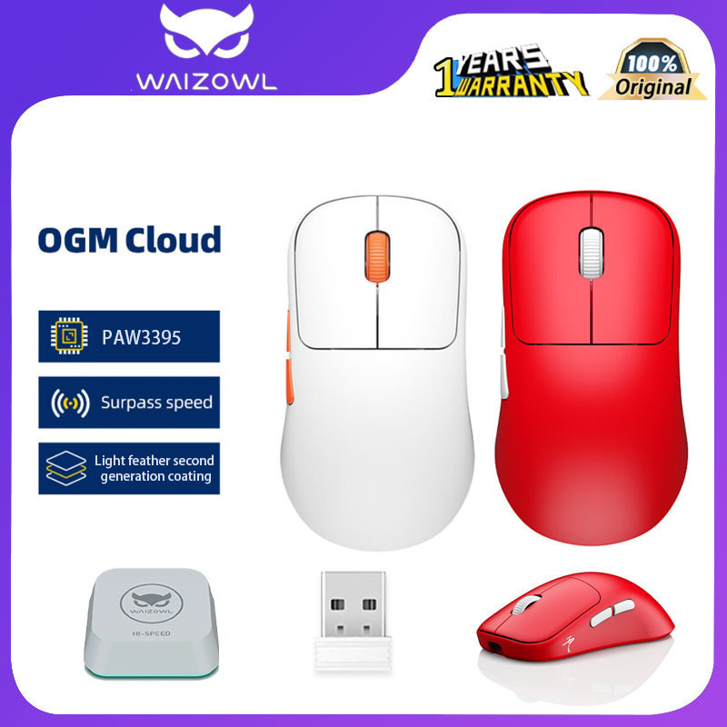 Waizowl OGM Cloud 3395 เมาส์เกมมิ่งไร้สาย บลูทูธ สามโหมด ความล่าช้าต่ํา