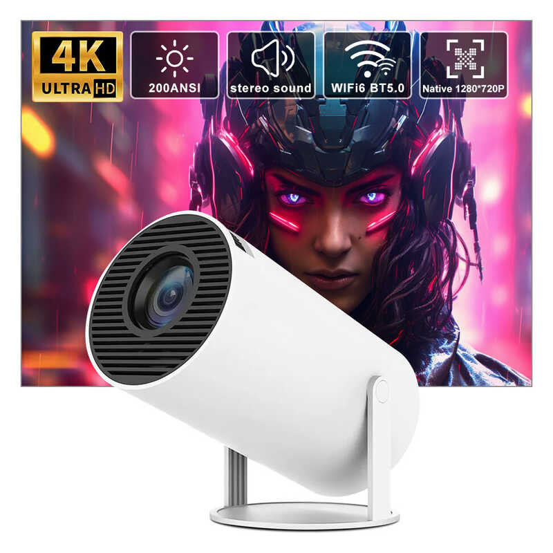 projector hy300 Egobas 4K decoding Android 11 5G WiFi 6 200 ANSI Allwinner h713 bt5.0 1080p 1280*72
