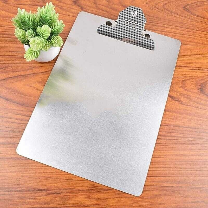 File 2X Folder Metal Clipboard A4 Stainless Steel Clip Board Organizer Binder Board Menu Splint For