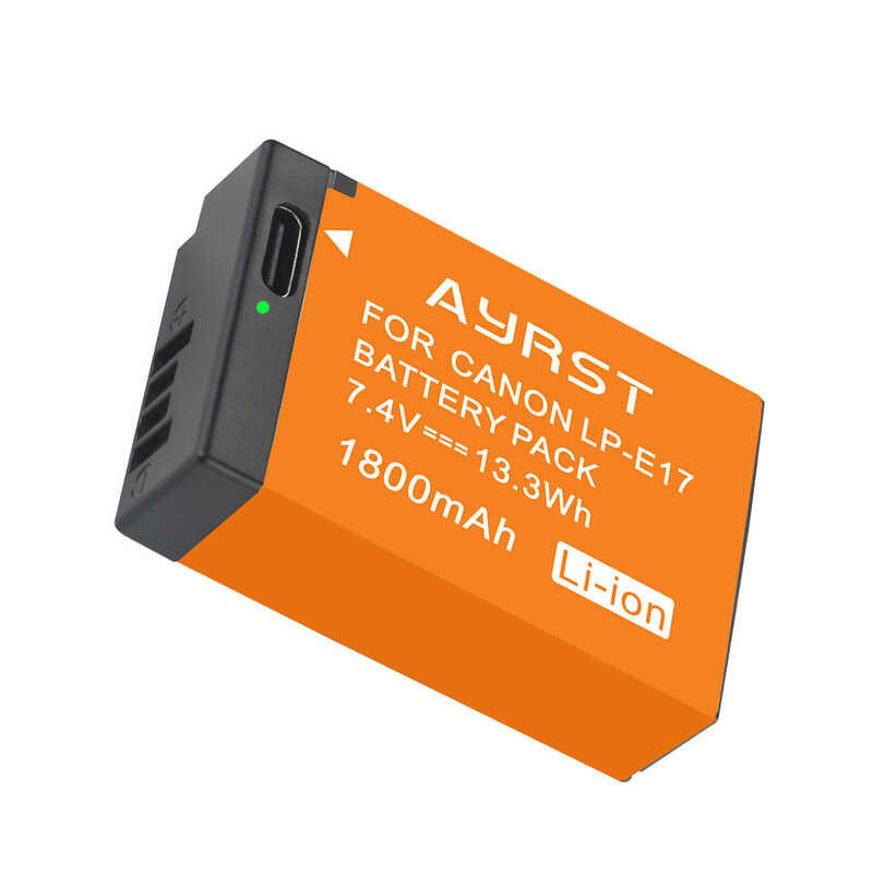 ➧ แบตเตอรี่ Lpe17 ขนาด 1800 Mah พร้อมอินพุต Usb-C สำหรับกล้อง